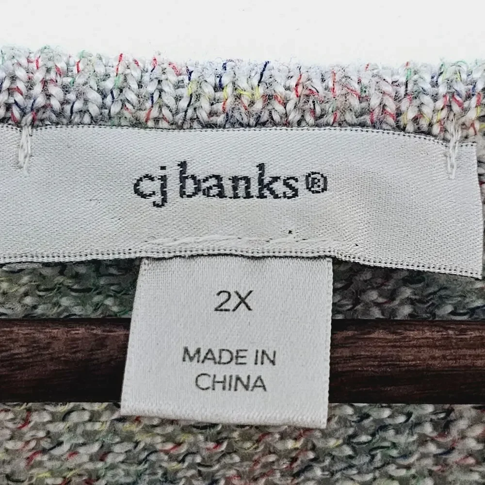 Cj Banks Multicolor Sweater Women's Plus Size 2X Soft V-Neck Casual Cozy
